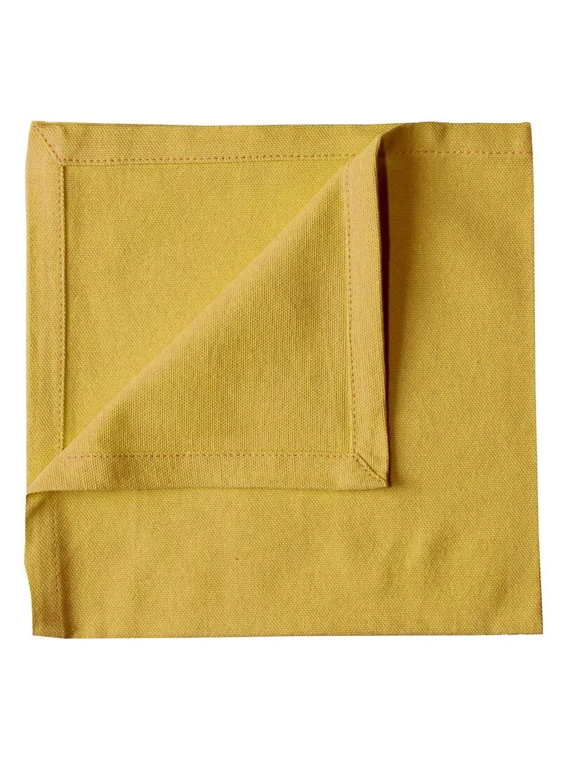 Serviette de table unie et colorée Jaune