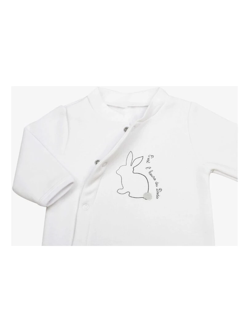 Pyjama naissance en molleton   Blanc