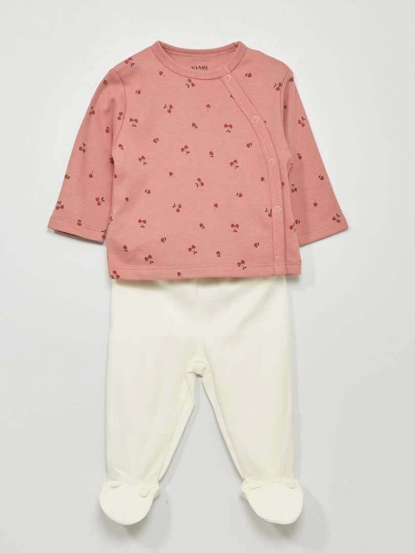 Ensemble pyjama en interlock 2 pièces Rose