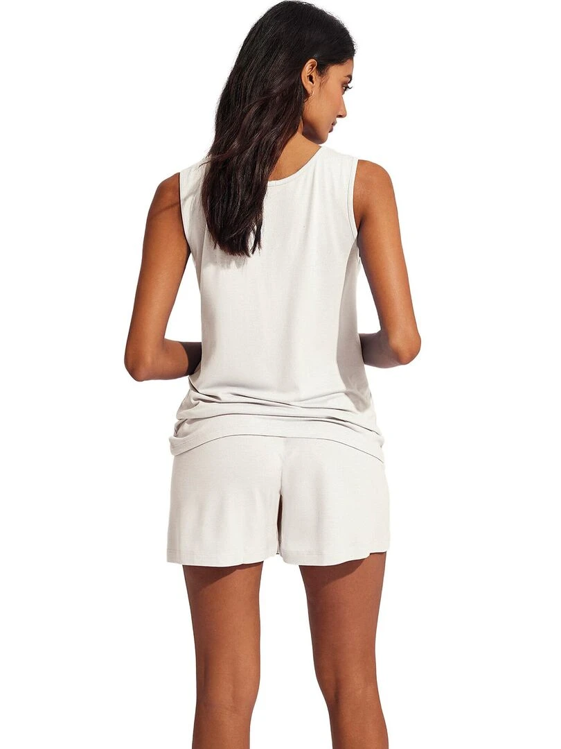 Pyjama short débardeur Matilda mariage Ecru
