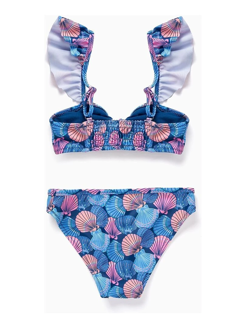 Maillot de bain UPF80 avec Motif Coquillages pour Fille Bleu foncé