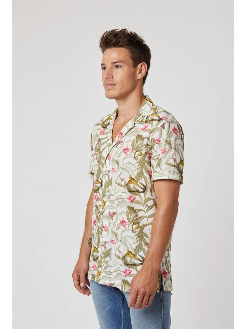 Lee Cooper   Chemise manches courtes coton relax DISTO   Beige