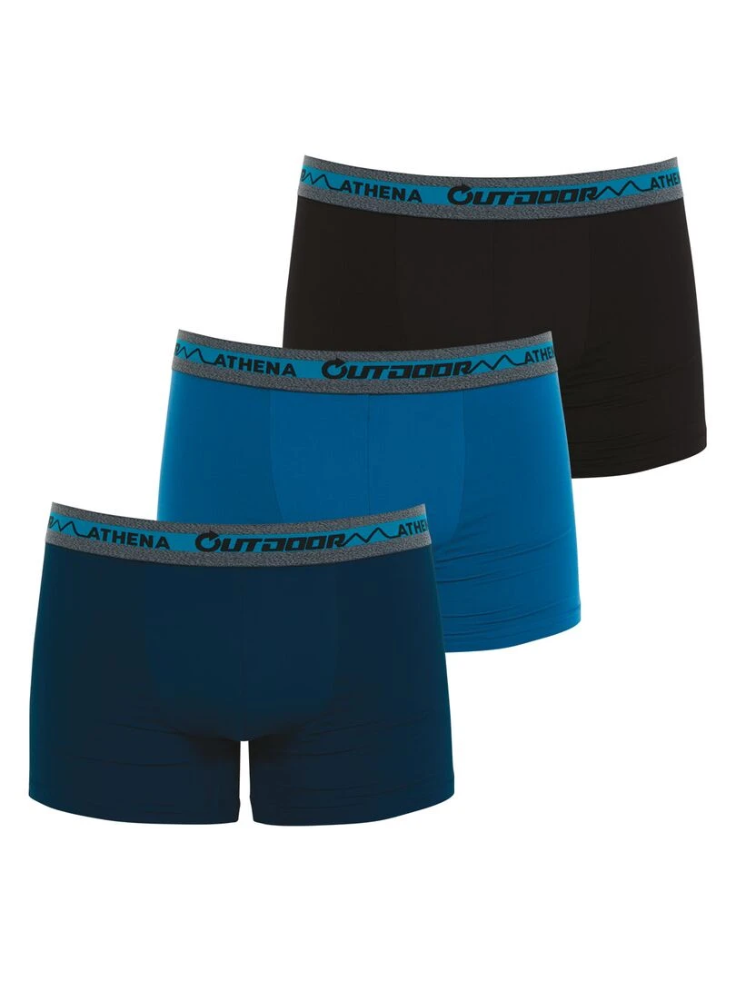 Lot de 3 boxers recyclé homme Outdoor Bleu marine