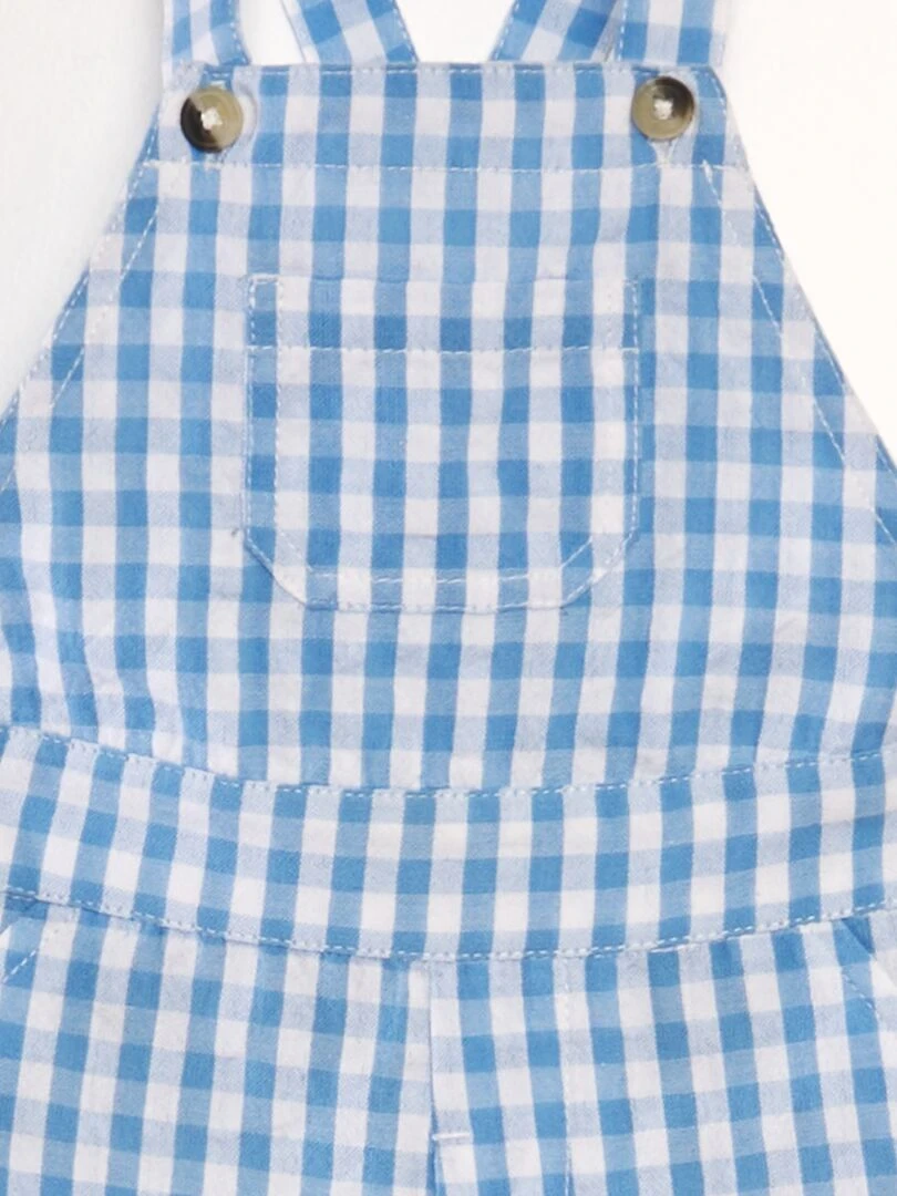 Salopette à carreaux   Bleu