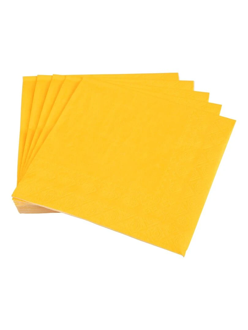 Lot de 20 serviettes en papier Tendance Uni Jaune