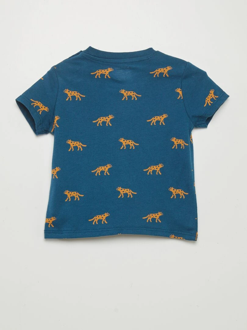 T shirt imprimé à poche Bleu pant