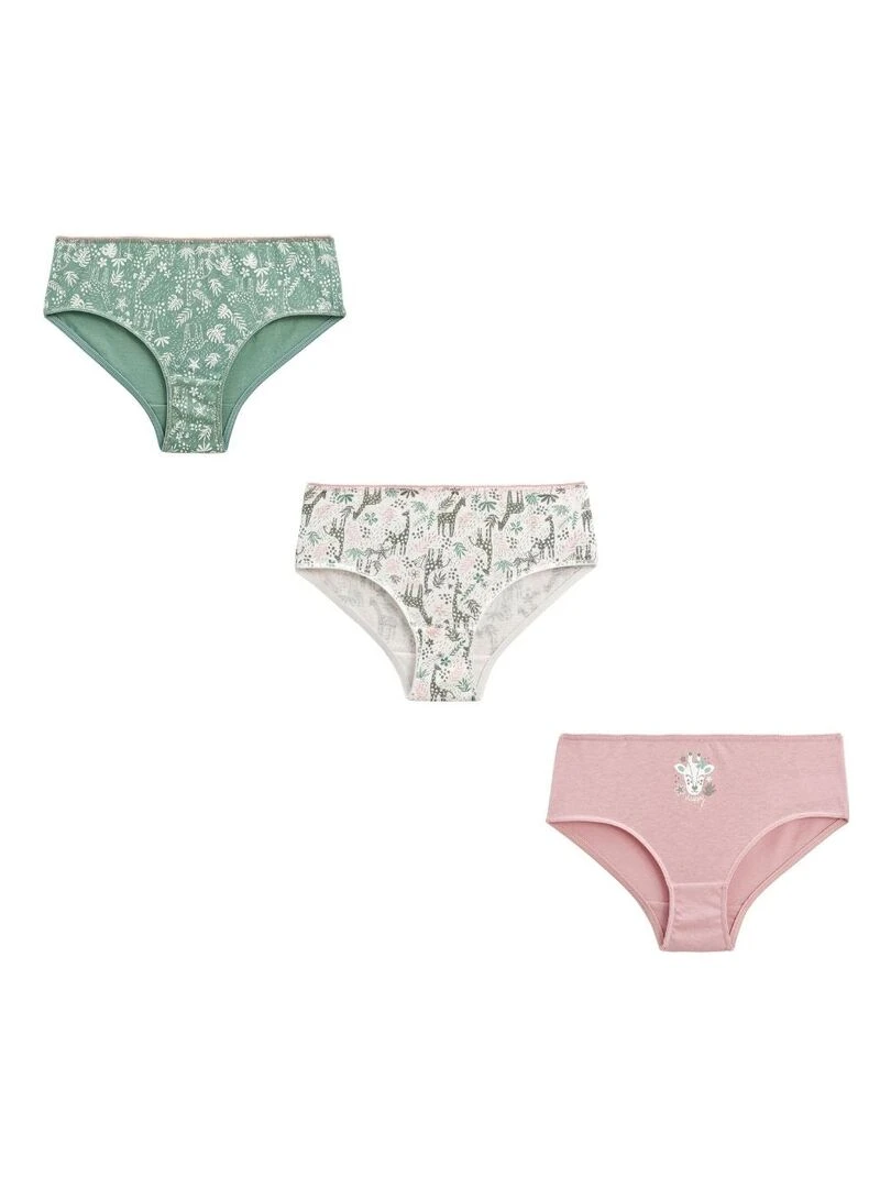 Lot de 3 culottes fille Vagirafe Kaki