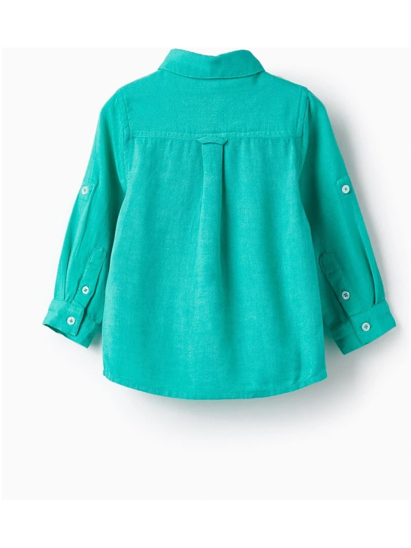 Chemise à manches longues en lin pour bébé garçon 'Special Days' manches longues CÉRÉMONIE Vert