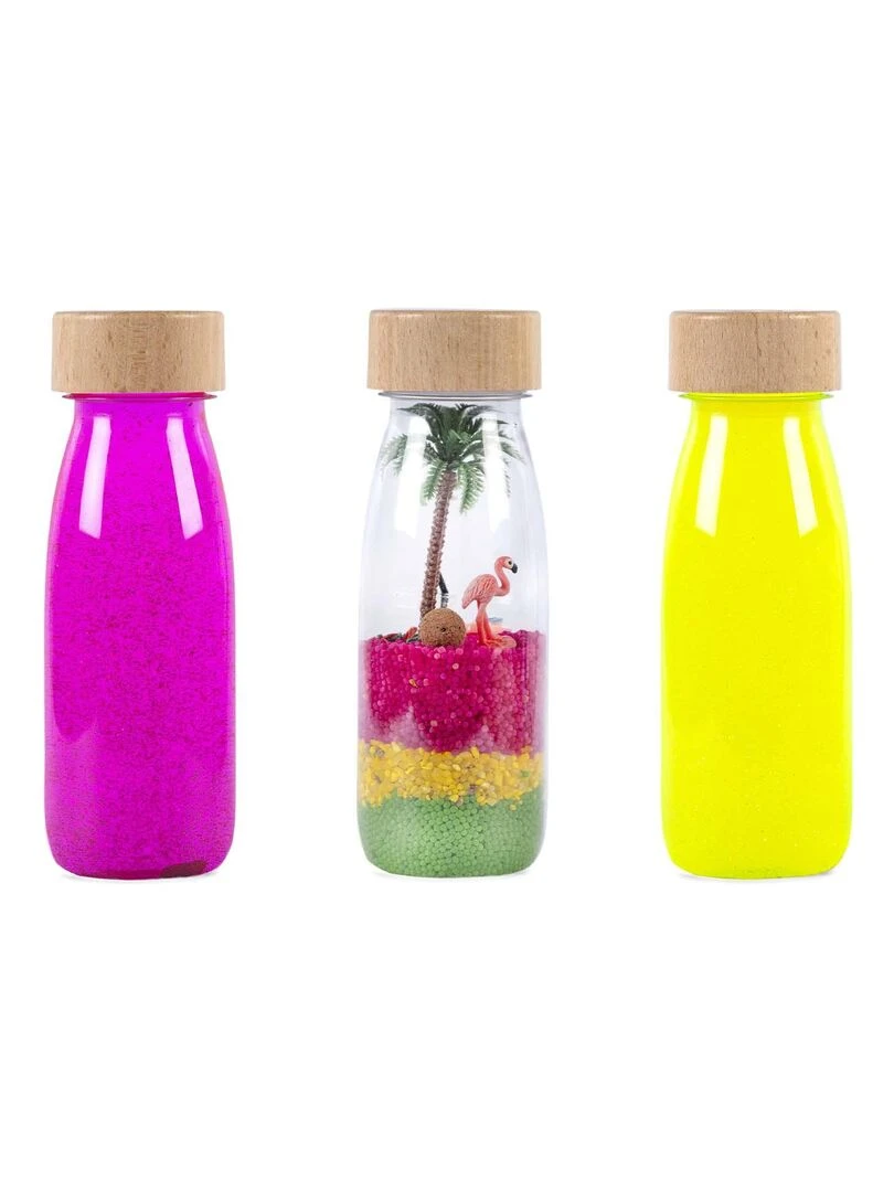 Lot de 3 bouteilles sensorielles Paradis fluorescentes Multicolore