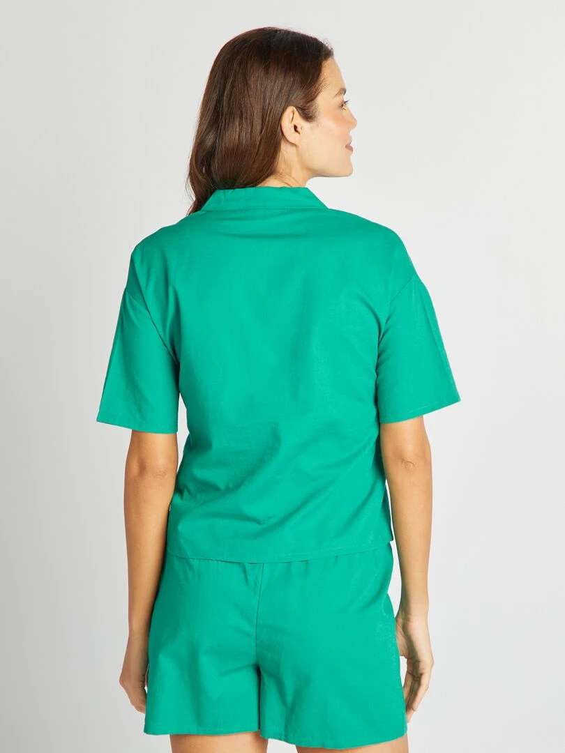 Ensemble chemise + short 2 pièces Vert