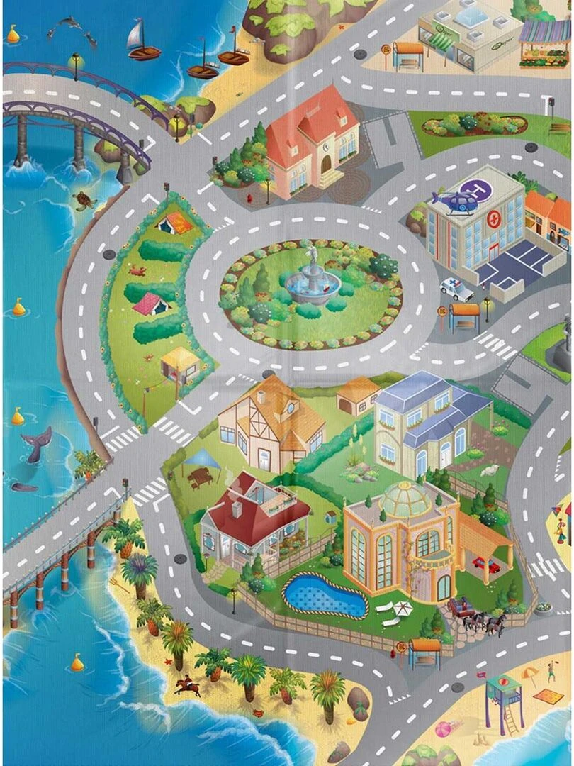 Tapis salon 100x140 cm NAPPE MER A Multicolore