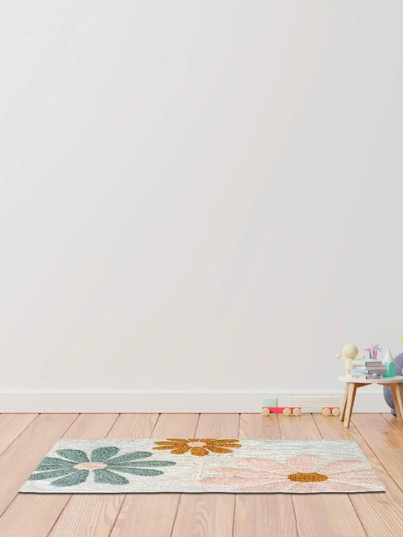 Future Home Tapis enfant en coton tufté blanc et multico Blanc