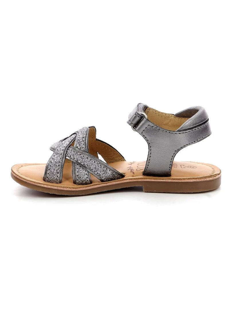 Sandales Cuir Caweave   Gris