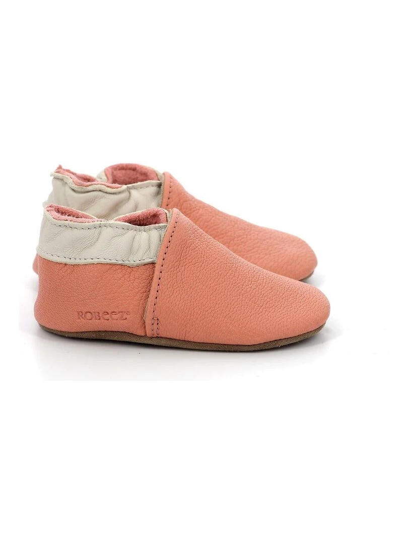 Chaussons Cuir Coddle Baby Rose
