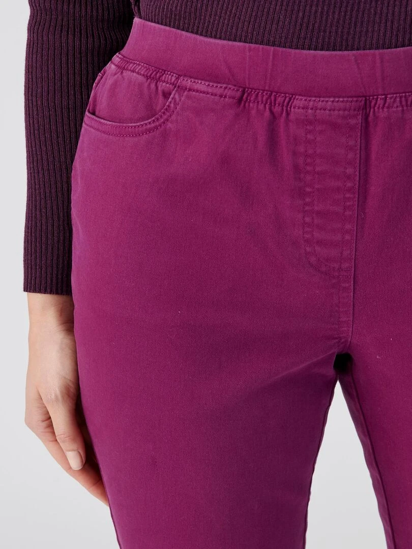 Pantacourt gabardine extensible   Damart   Violet foncé