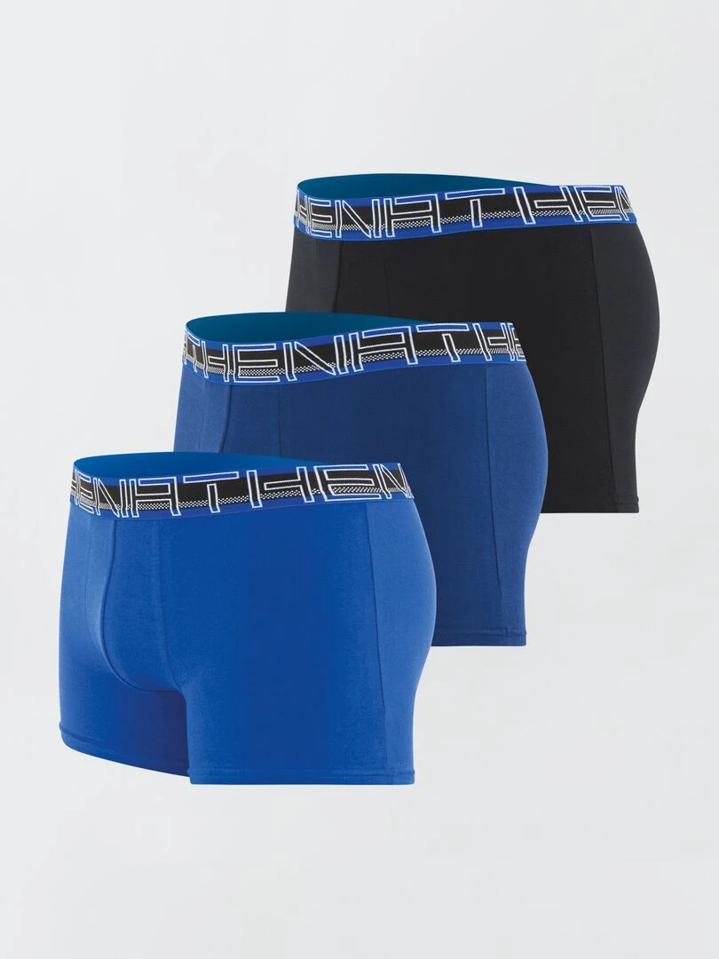 Lot de 3 boxers 'Athena' Bleu/noir