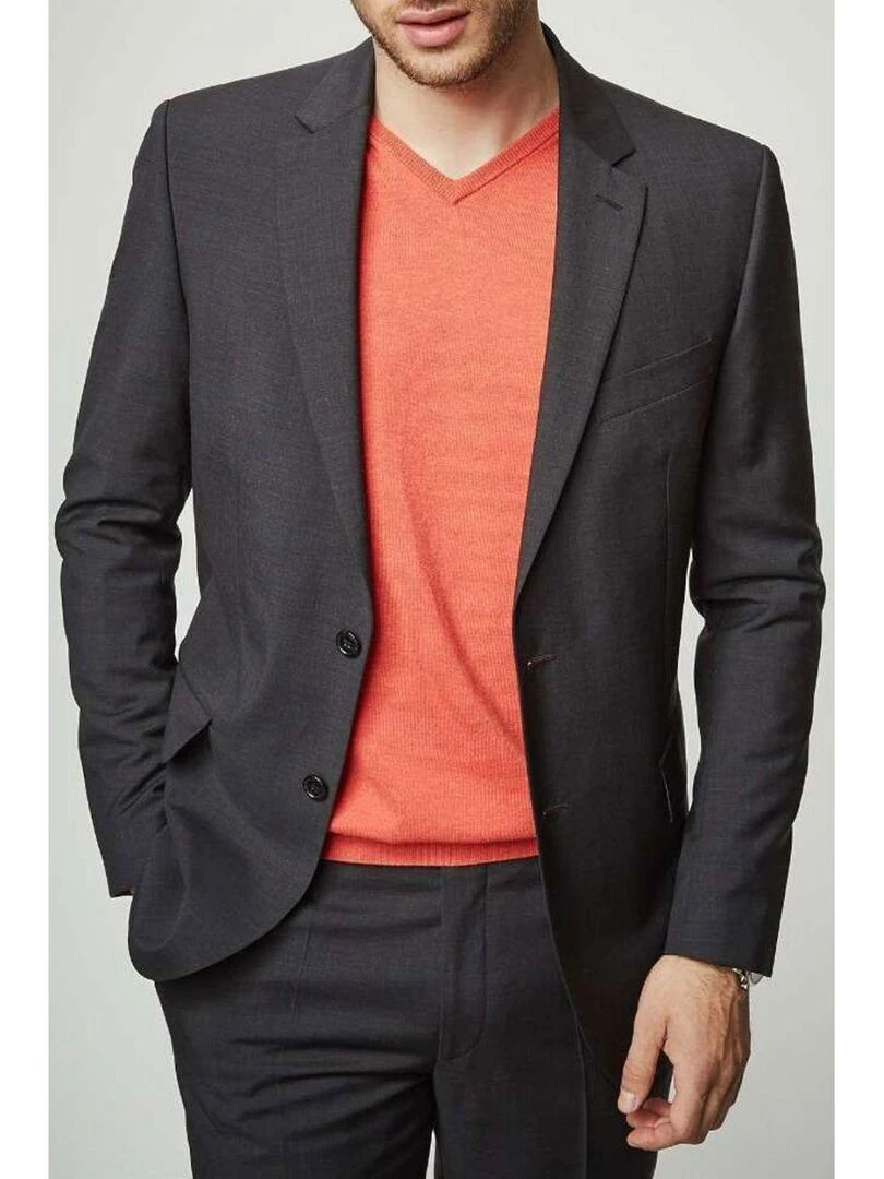 Costume en laine vierge Pierre Cardin gris anthracite