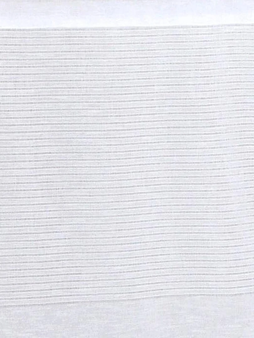 Paire de vitrages parement rayé Blanc