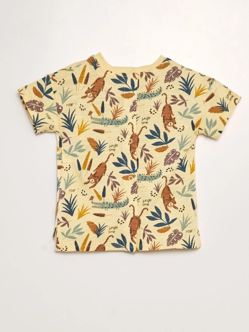 T shirt en jersey impression   Jaune