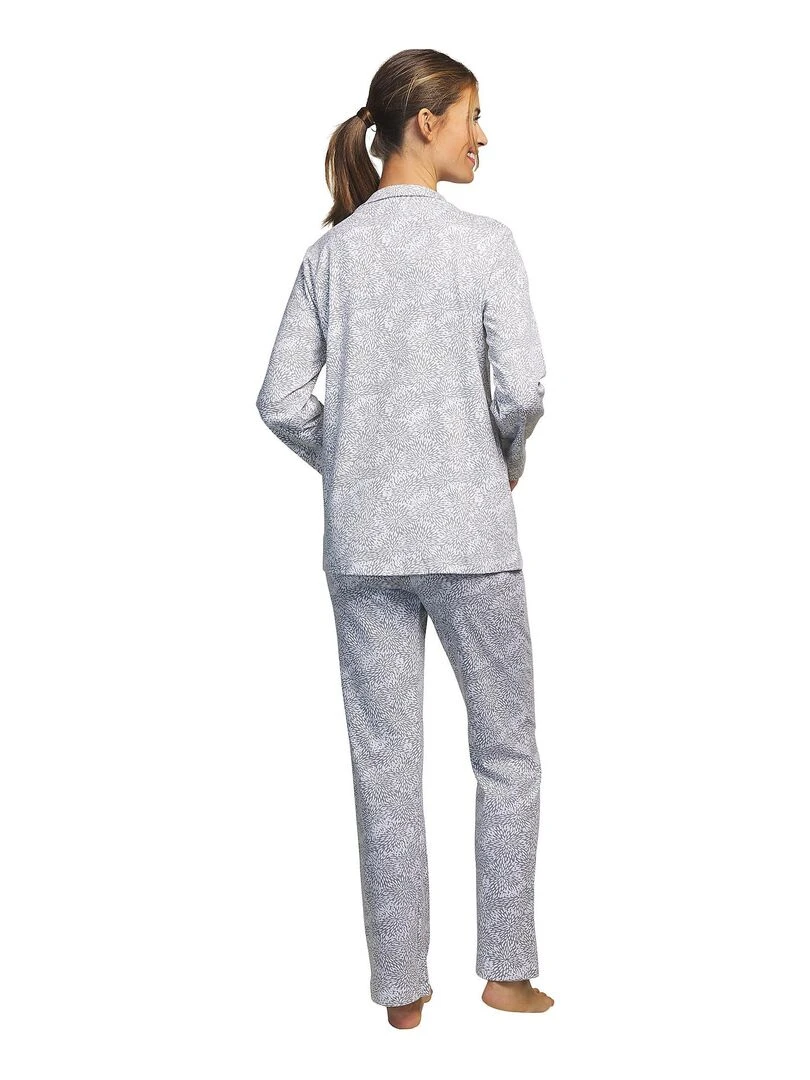 Pyjama pantalon tunique manches longues Petalos Gris