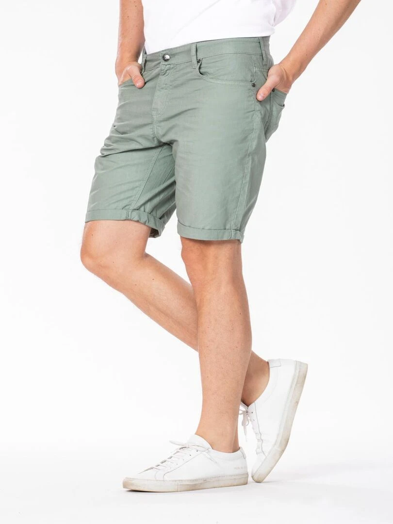 Bermuda à revers denim de couleur coton ANDRE 'Rica Lewis'   Vert