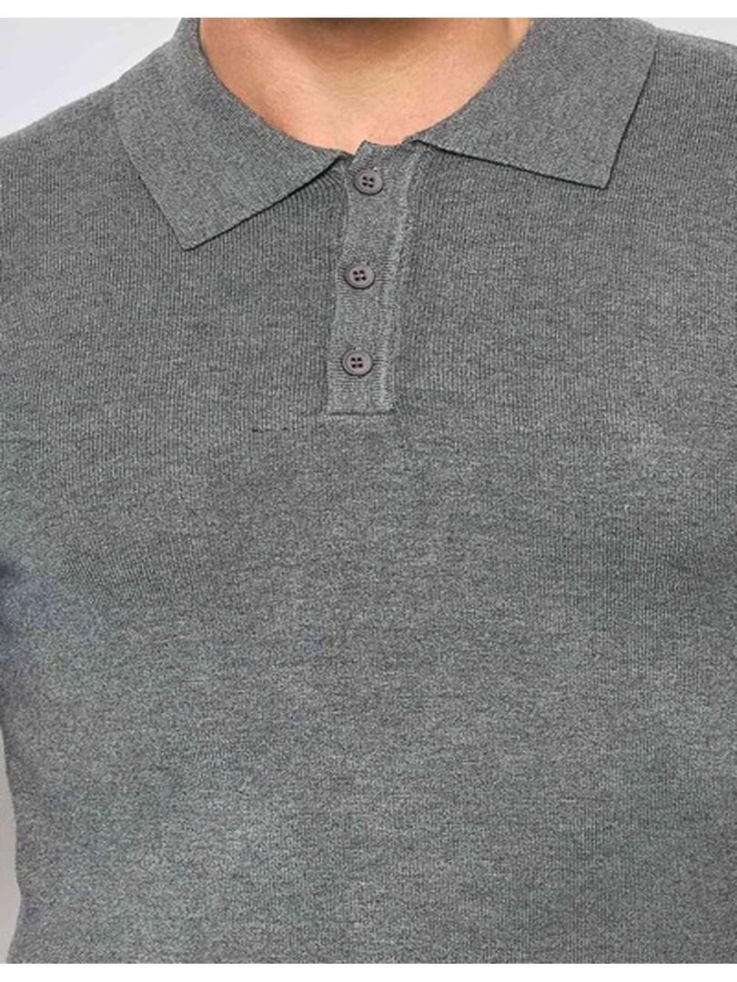 Pull col polo Kebello   Gris