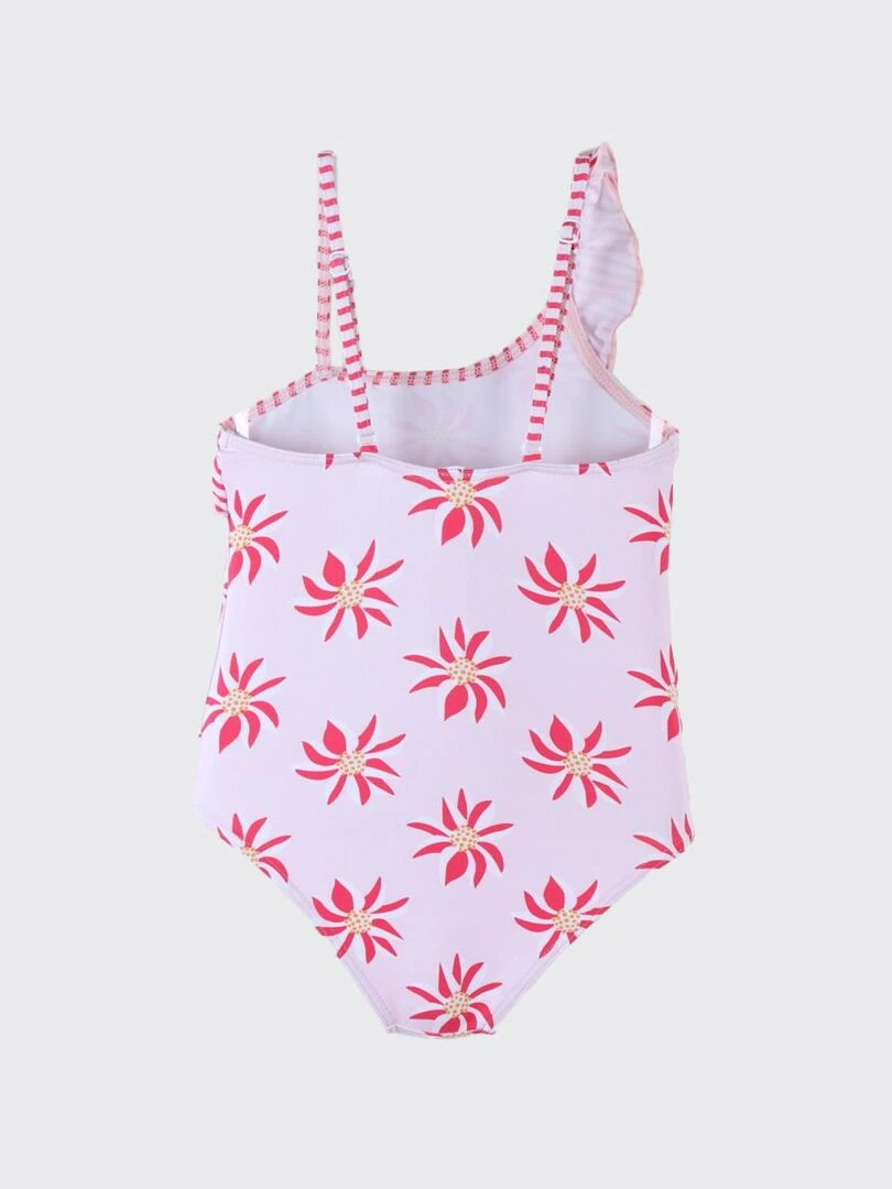 Maillot fleuri à volants  clair/rose foncé   Archimède   Rose