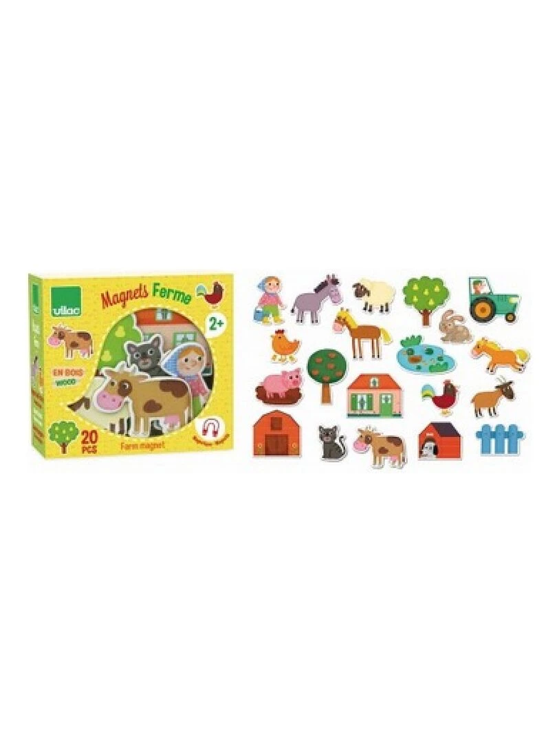 Magnets De La Ferme En Bois Jaune