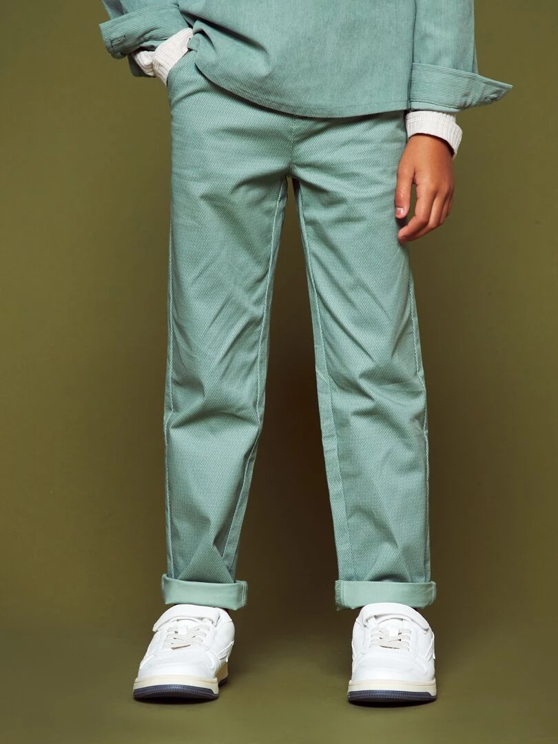 Pantalon chino motif texturé Vert