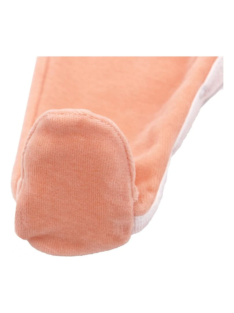 Pyjama velours   100% coton biologique   1 à 6 mois   Orange