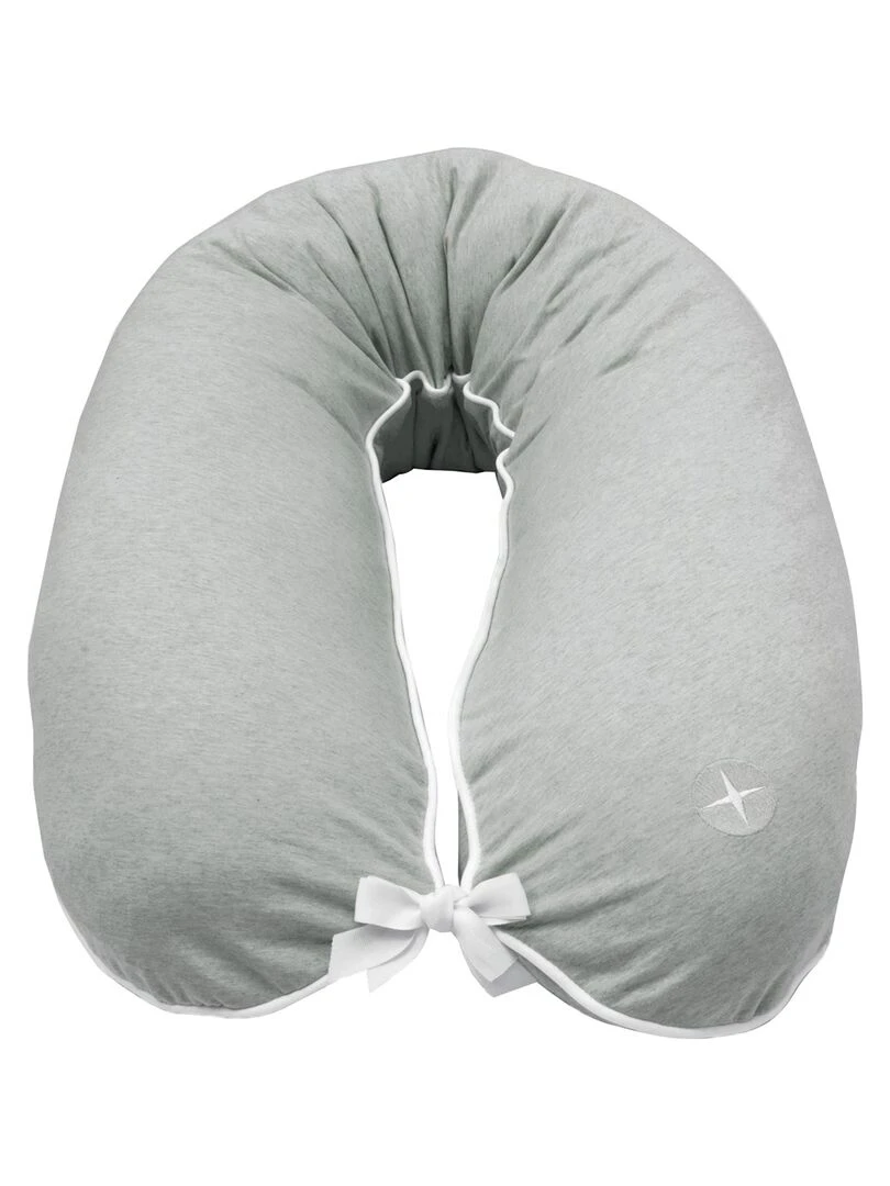 Housse de coussin d'allaitement confort évolutif coton Gris