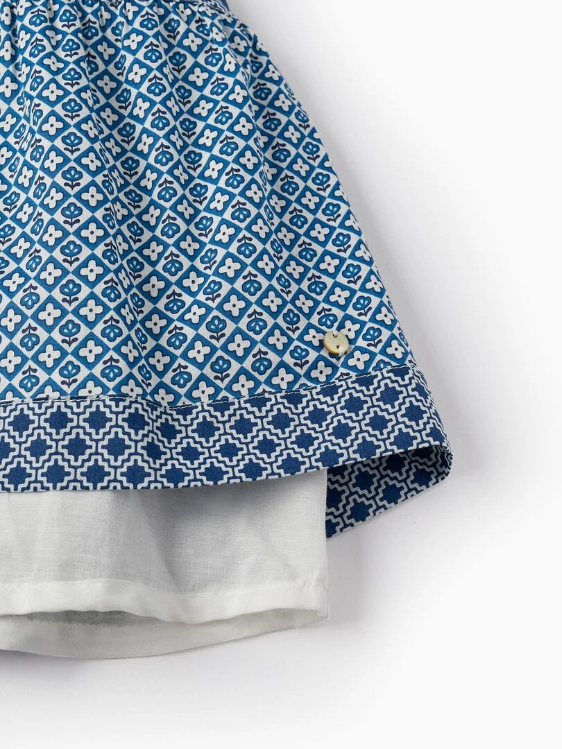 Robe avec Motif pour Fille manches courtes ATLANTIC COMPANY   Bleu foncé