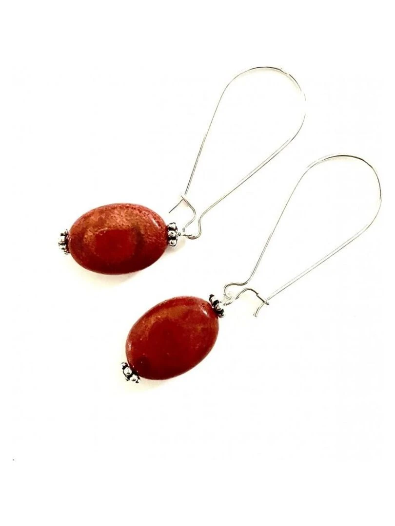 Boucles d'oreille longues gorgone Bijoucolor Rouge