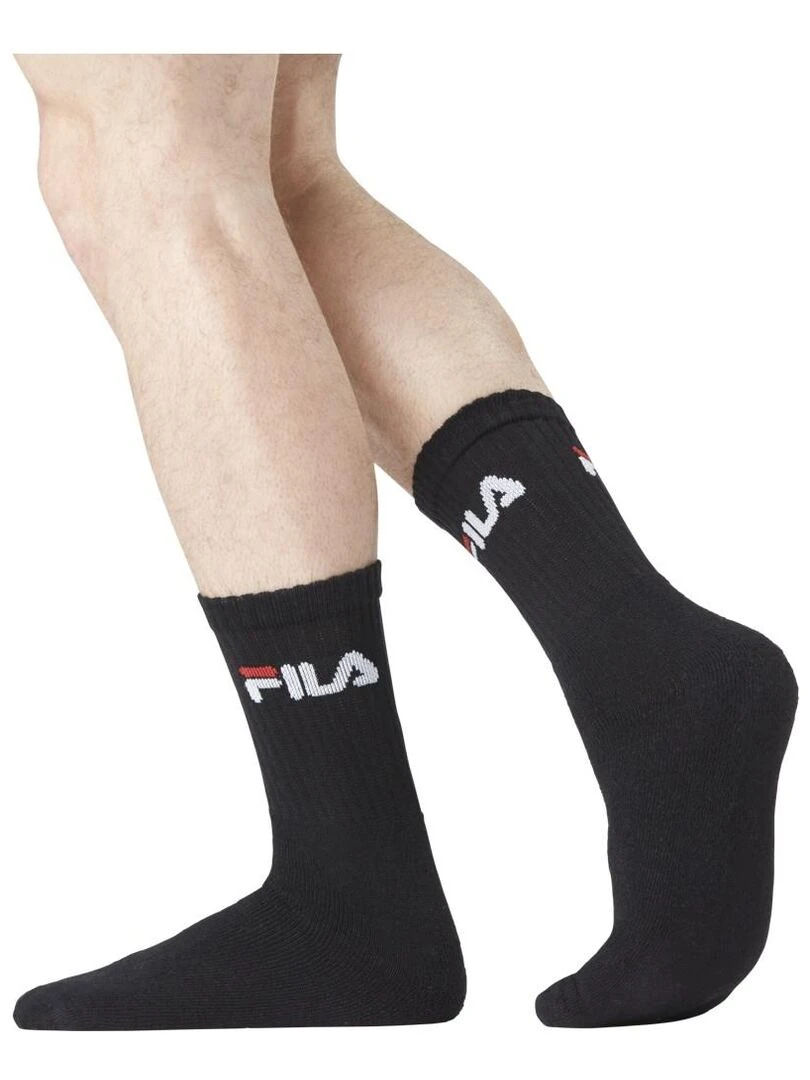 Lot de 12 Paires de Chaussettes Tennis homme Fila   Noir