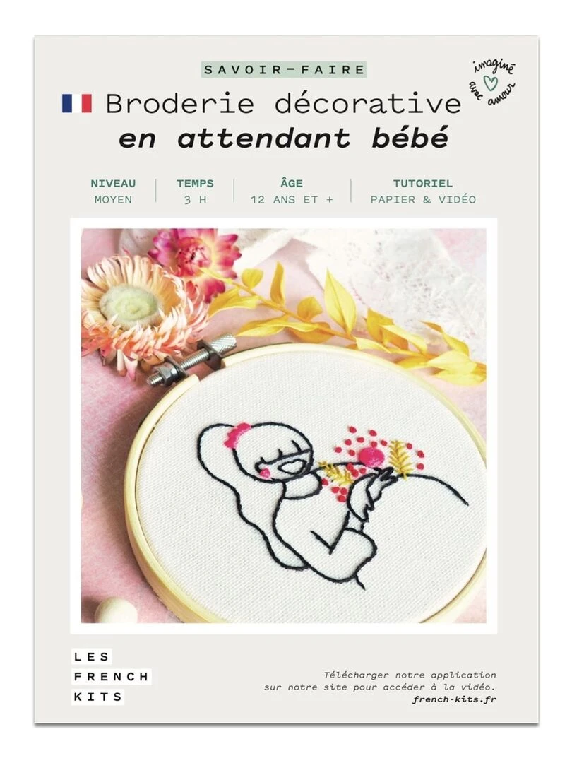 Coffret DIY Broderie décorative En attendant bébé N/A