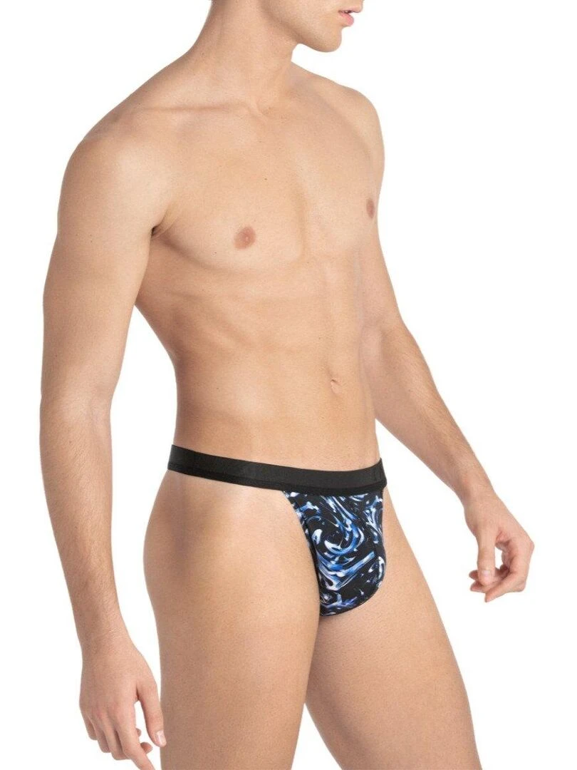 String homme à imprimé abstrait et en lyocell Kou   Noir