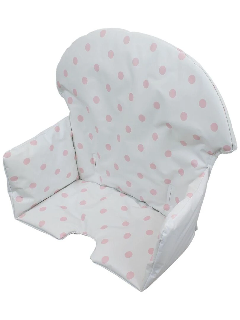 Housse d'assise pour chaise haute bébé enfant gamme Délice Monsieur Bébé Blanc Rose