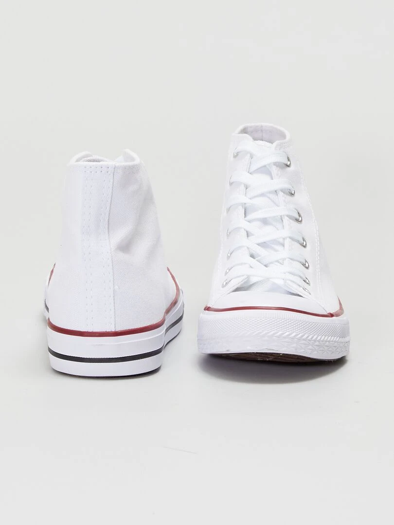 Baskets montantes en toile   blanc