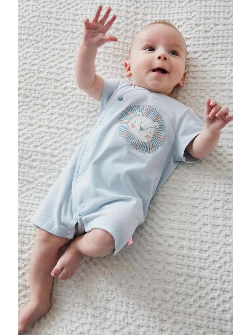 Combishort lion en jersey  ciel   Noukie's   Bleu