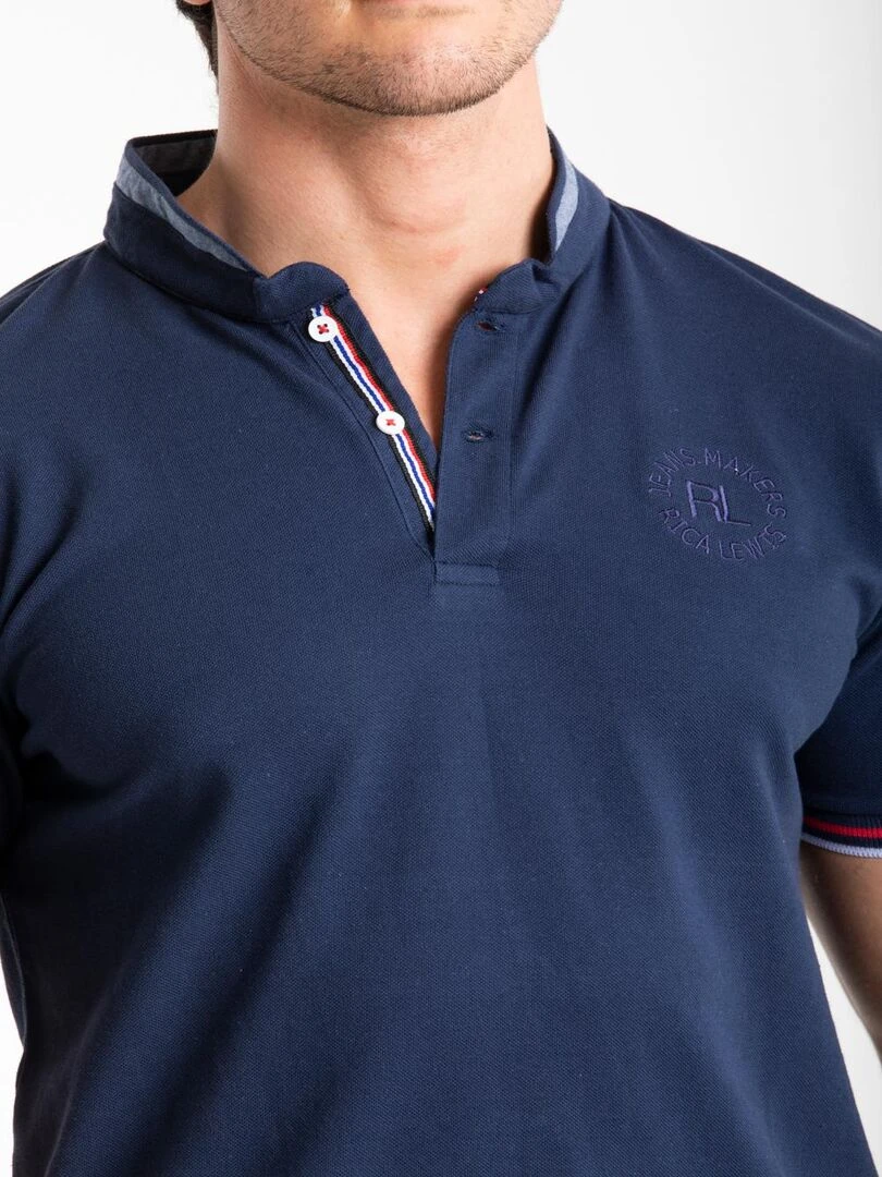 Polo col tunisien coton piqué GERONI 'Rica Lewis'   Bleu