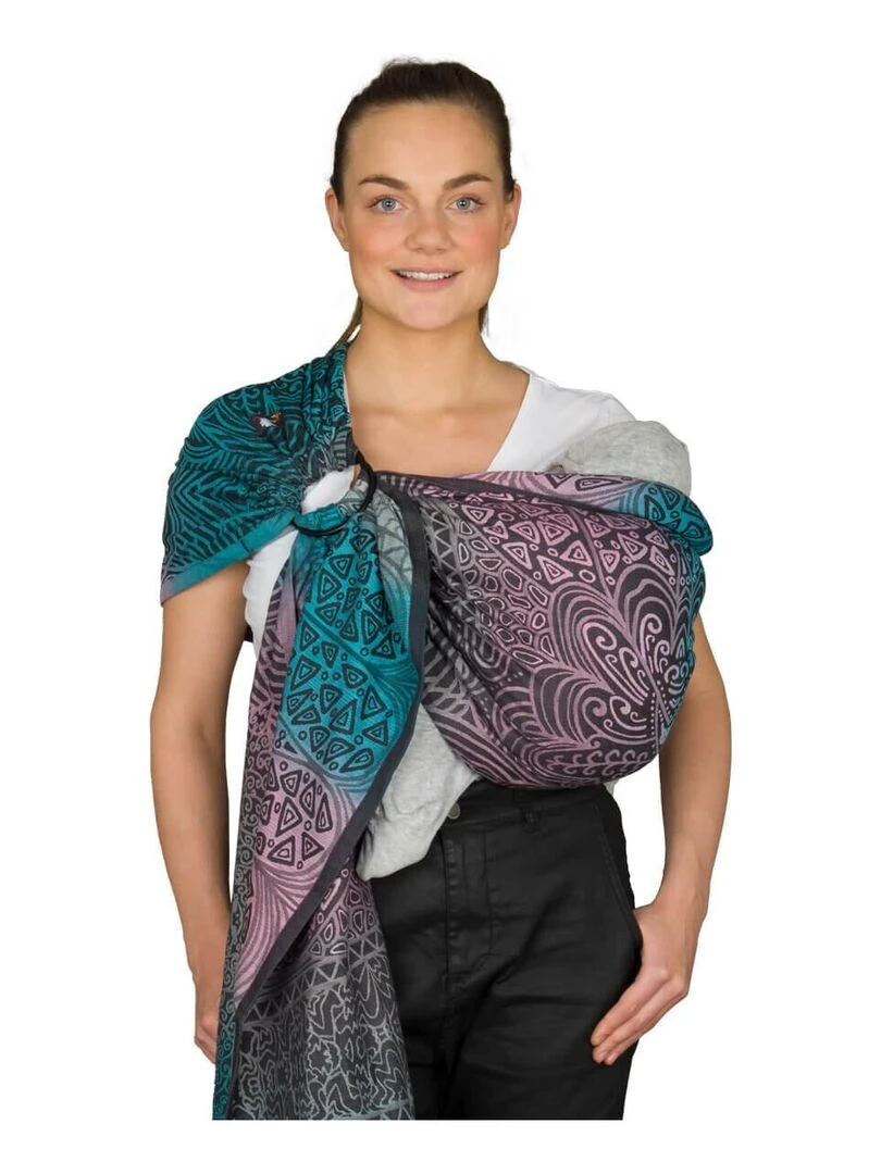 Hoppediz Écharpe de portage Ring Sling (bio) Bleu Rose Noir