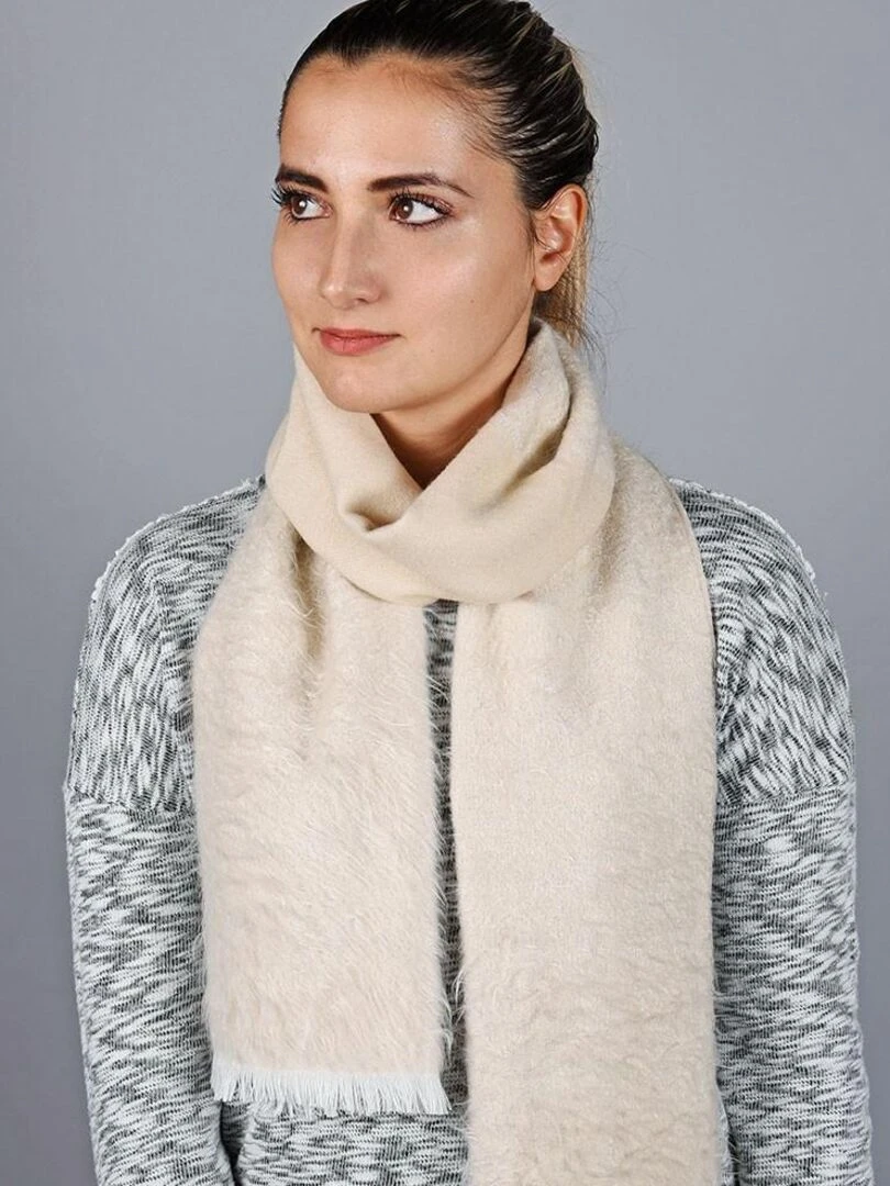 Echarpe Velouté Fabriqué en France Ecru
