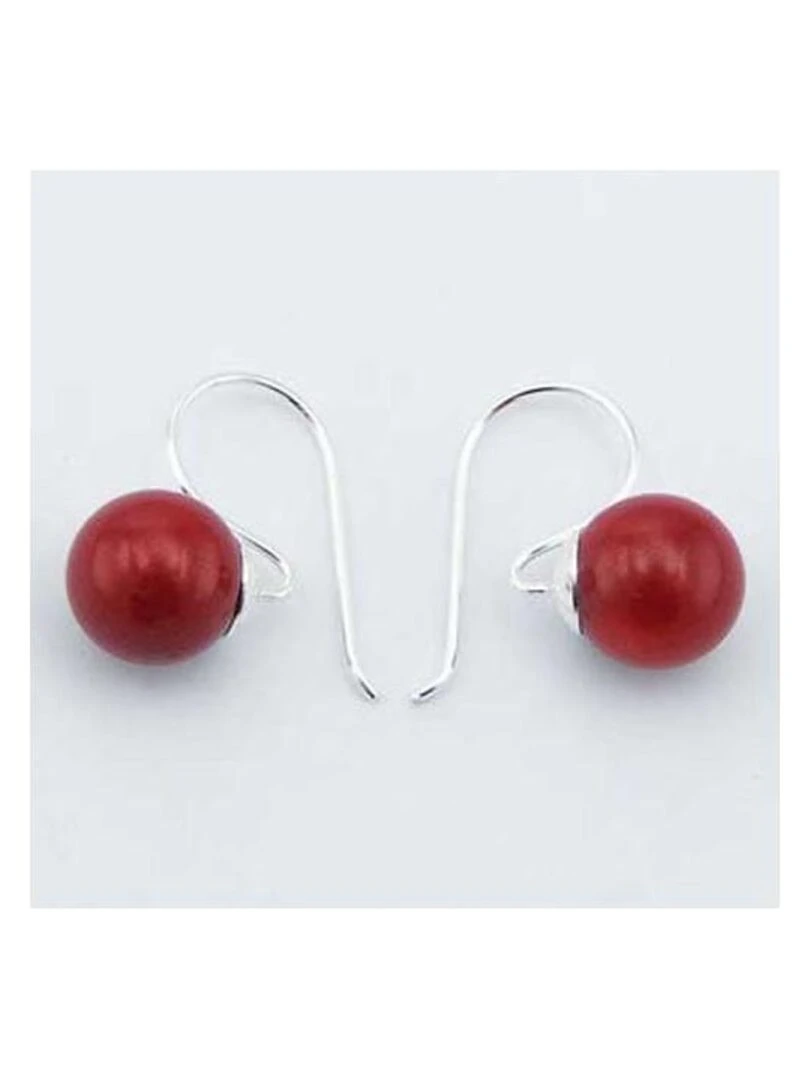 Boucles d'oreilles dormeuse Bijoucolor Rouge