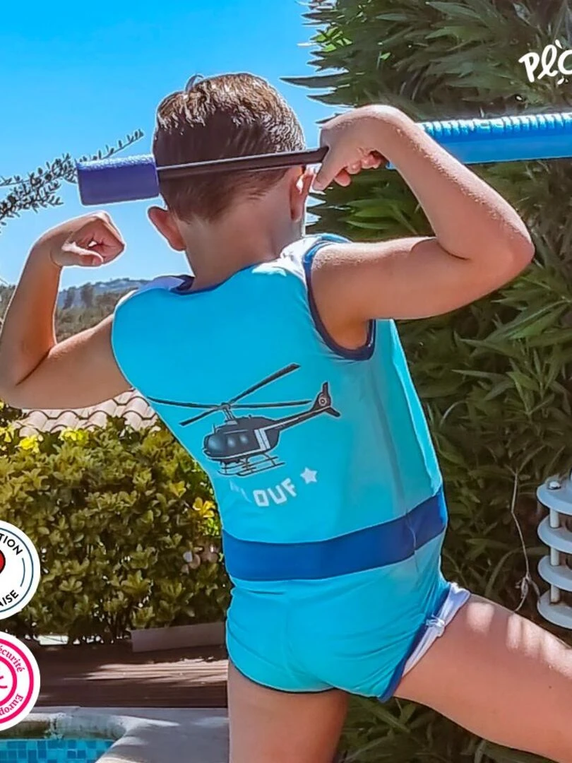 Maillot de Bain Fly Enfant avec Flotteurs   Accessoire de Natation Garçon   Bleu