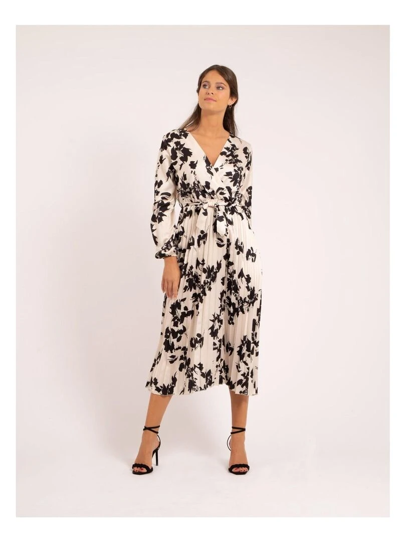 Robe longue motifs ICHELLE   Ecru