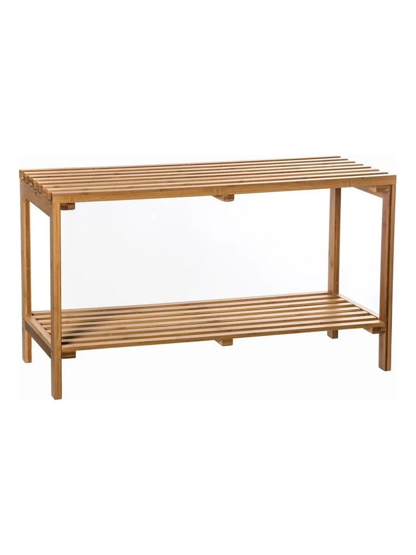 Étagère basse 2 cases Mix bambou Beige