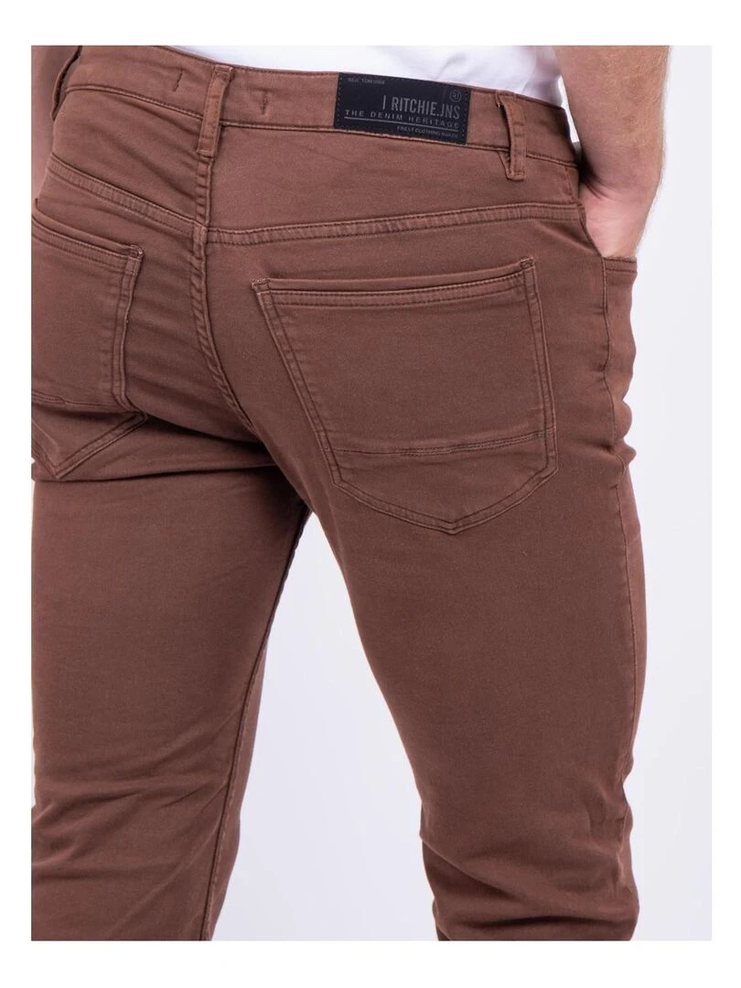 Pantalon 5 poches VAAS   Marron