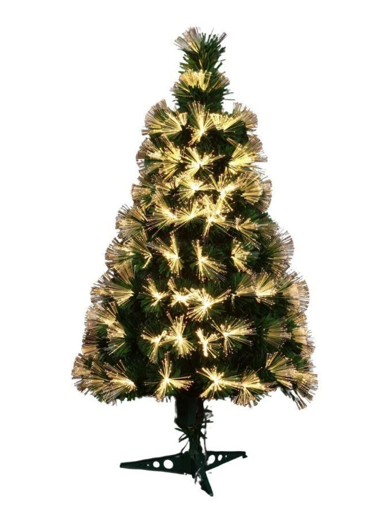 Sapin de Noel Las Vegas Fleurs Blanc Fibre Optique H90 secteur Blanc