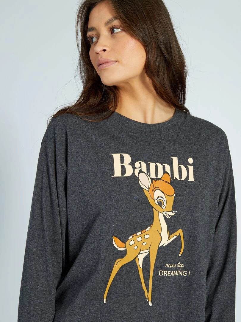 Pyjama long 'Bambi' 2 pièces Bambi gris