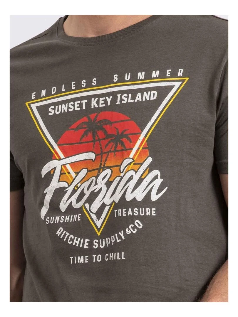 T shirt col rond NILIPACK   Kaki